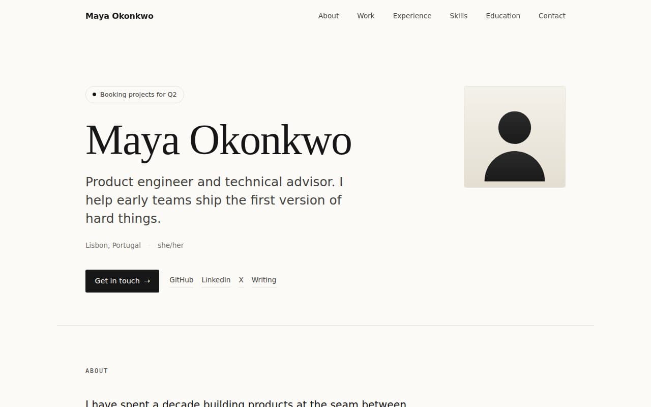 Minimal Professional template preview